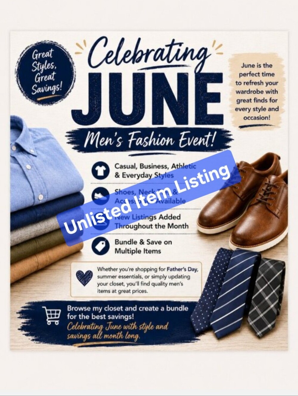 Men's Unlisted Item Listing